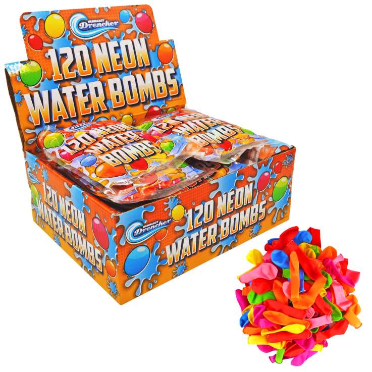 Henbrandt Drencher Neon Water Bombs Assorted Colours Pack of 120 R51174 | Fun Outdoor Game | For Kids and Adults | Perfect for Summer Parties and Events