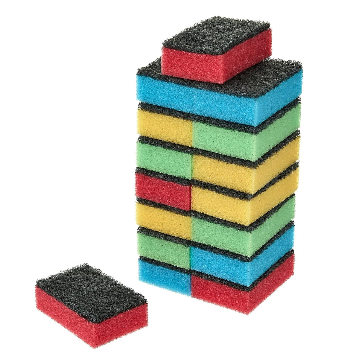 Bettina Dual-Sided Sponge Scourers Assorted Colours Pack of 20 B173NB | Kitchen Cleaning Sponges | Tough on Stubborn Stains | Gentle on Surfaces