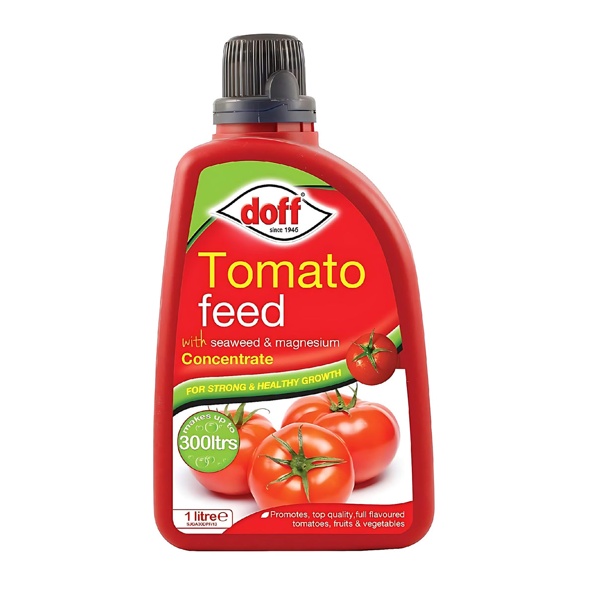 Doff Tomato Feed With Seaweed and Magnesium Concentrate 1Ltr FJGA00 | For Strong and Healthy Growth | Makes upto 300 Litres | Promotes Top Quality - Full Flavoured Tomatoes - Fruits and Vegetables