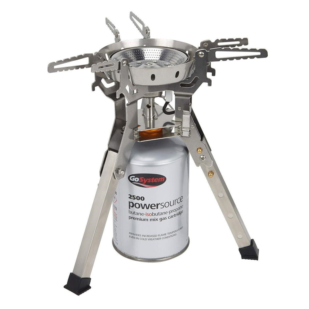 GoSystem 2500 Powersource Butane and Propane Gas Cartridge Silver 16.1cm x 10.3cm 500g G2500 | Premium Mix Fuel | For High Flame Performance | Ideal for Cold Weather Use