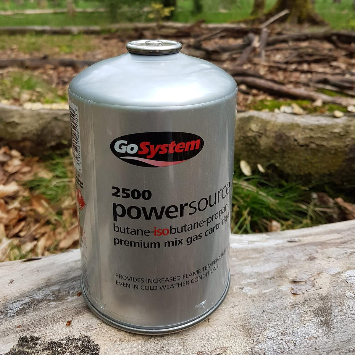 GoSystem 2500 Powersource Butane and Propane Gas Cartridge Silver 16.1cm x 10.3cm 500g G2500 | Premium Mix Fuel | For High Flame Performance | Ideal for Cold Weather Use