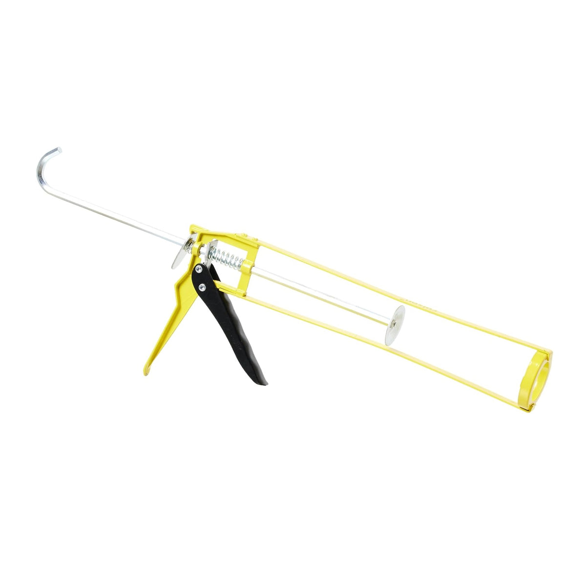 Rolson Heavy Duty Steel Skeleton Frame Caulking Gun Yellow 280mm 60990 | With Plunger and Quick Release Lever | Ideal for Silicone-Adhesive and Filler