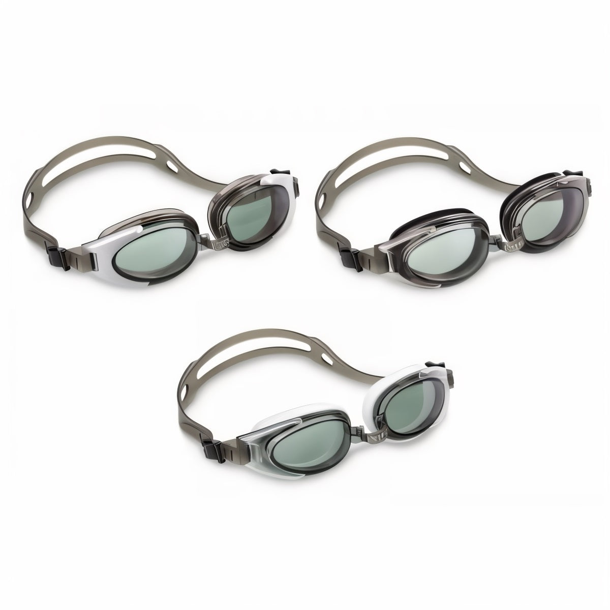 Intex Aquaflow Water Sport Goggles Assorted Colours Pack of 1 TY3010 | Anti-Fog | UV Protection | Durable Polycarbonate Lenses | Soft Thermoplastic Rubber Eyecup for Comfortable Fit | Soft Silicon Durable Head Strap is Ultra Comfortable and Easy to