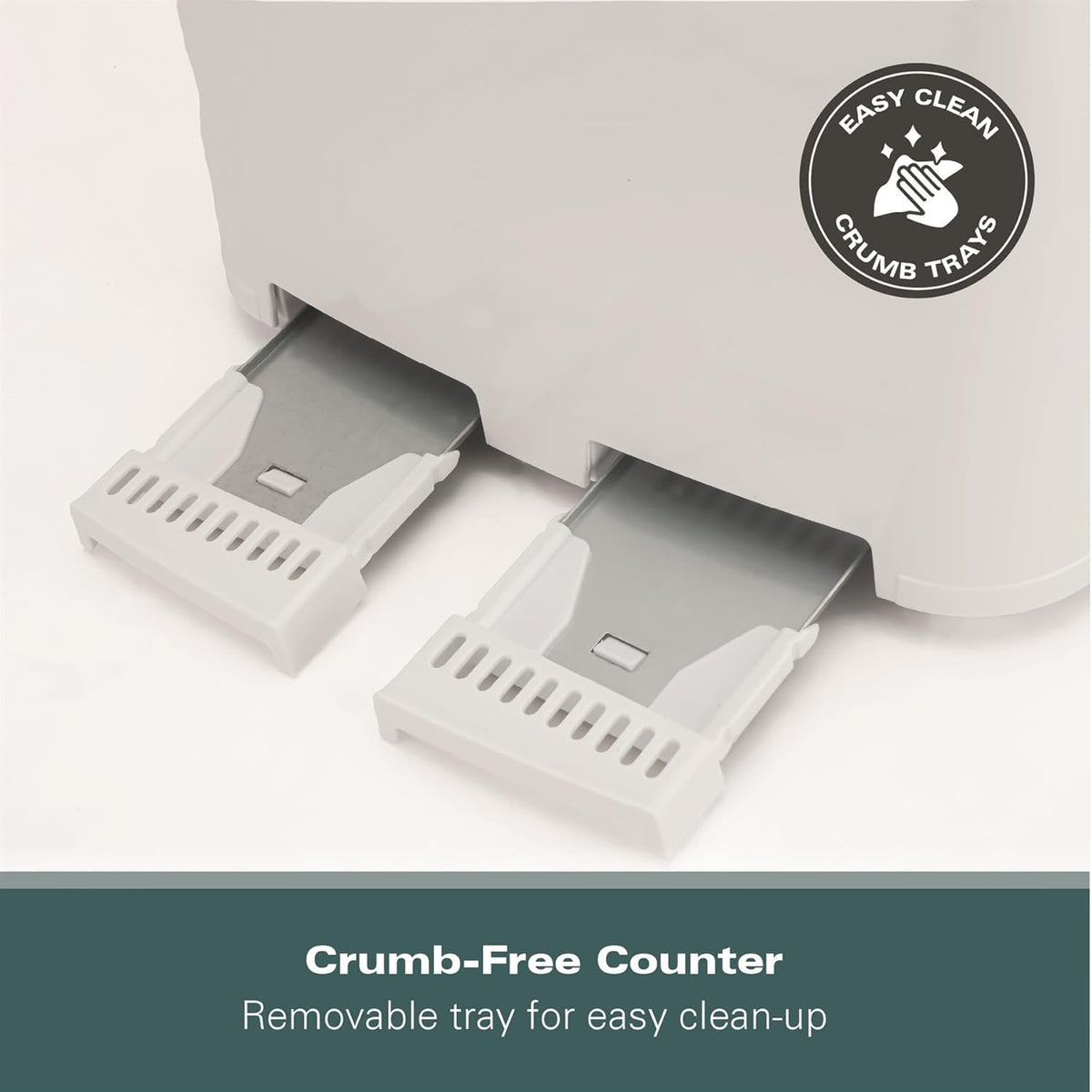 Hamilton Beach Essential 4-Slice Toaster White 1300W 25.5cm x 25cm x 17cm HB4T5032W | 6 Browning Levels for Perfect Toast | Toast a Variety of Breads, from Bagels to Waffles, with 2.7cm Wide Slots | Removable Crumb Tray for Easy Clean-up and Mess-Free