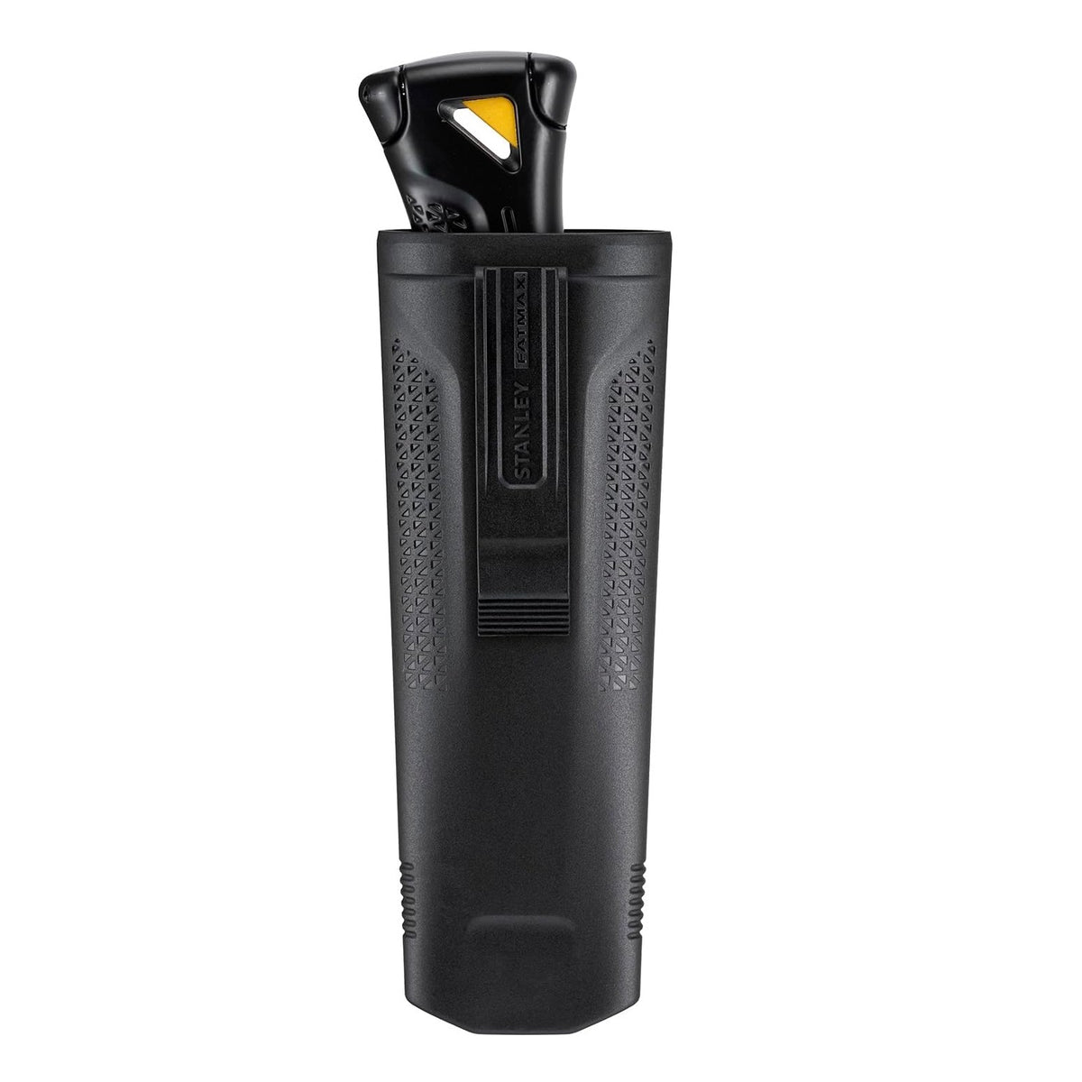 Stanley FatMax Heavy Duty Trade Knife Black FMHT10500-0 | Retractable Utility Knife with Holster | Hardened Blade Carrier | Ideal for Tough Cutting Jobs | 2 x Fatmax Spare Blades