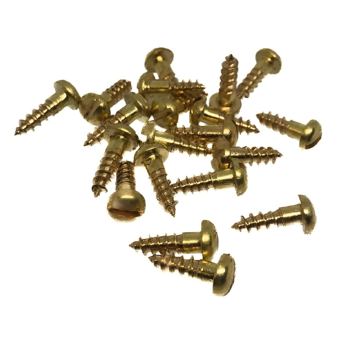 Round Head Slotted Woodscrew Brass 3.5mm x 12mm Pack of 20 30292