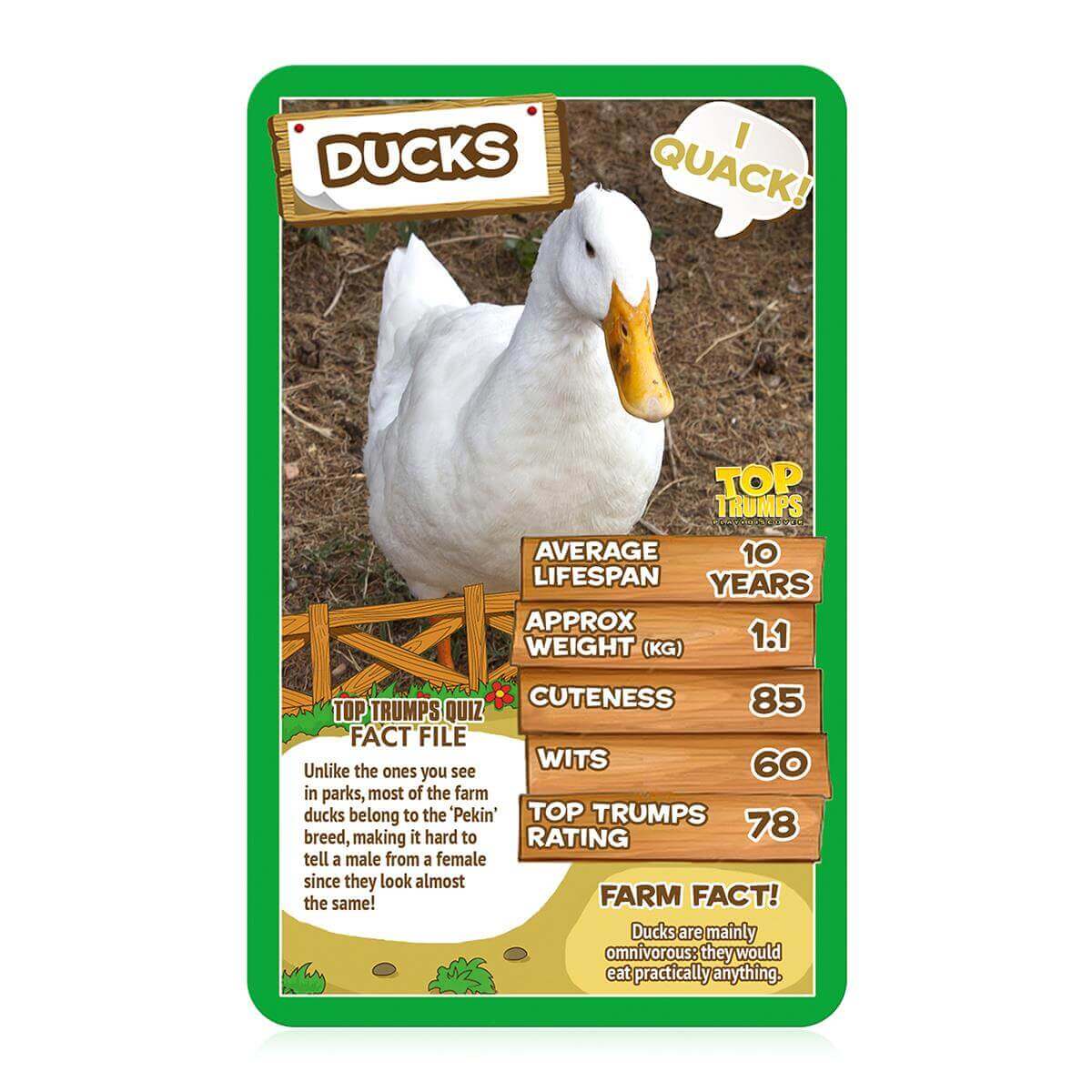 Top Trumps Farm Animals 2021 Card Game 85mm x 140mm x 20mm Assorted WM01581-EN1-6