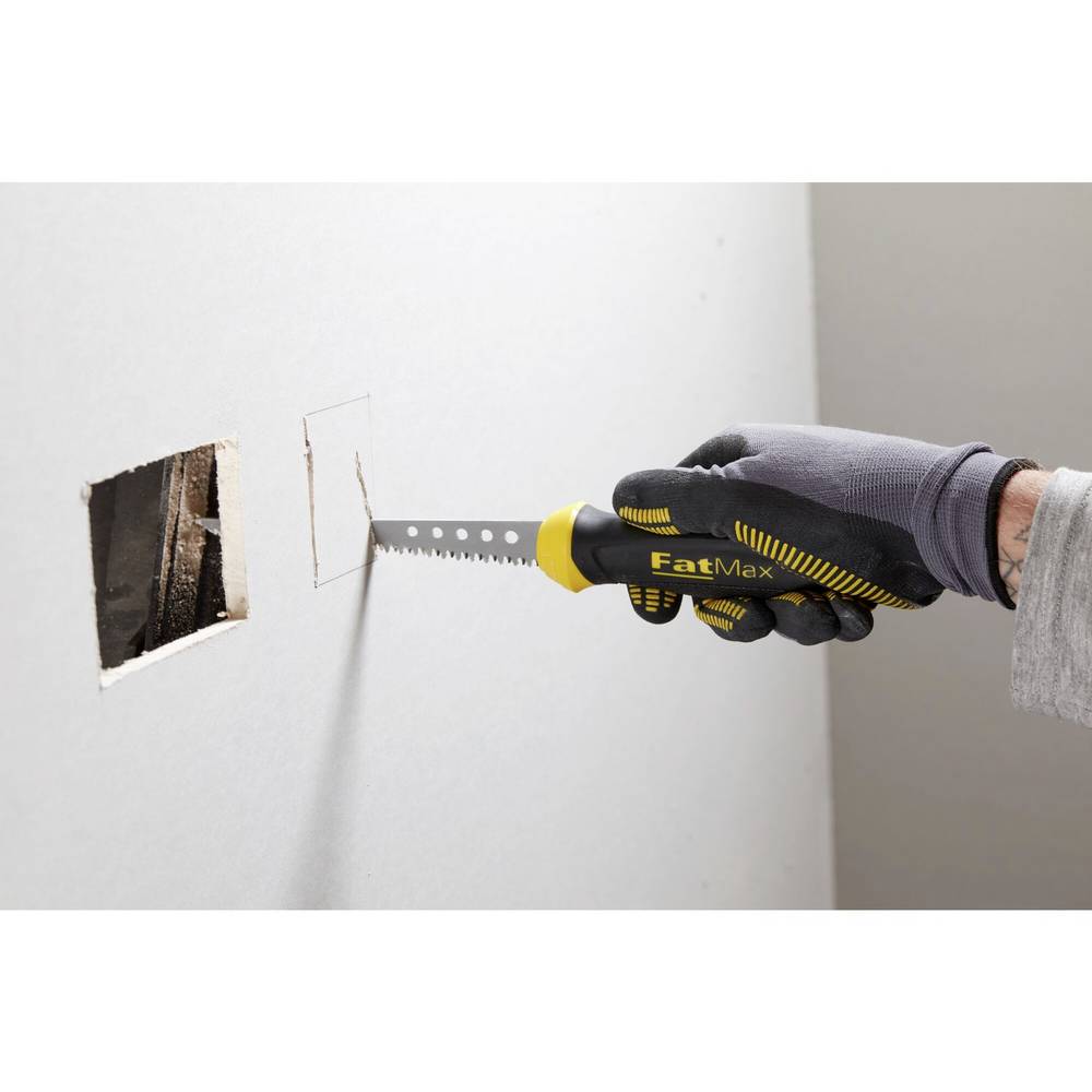 Stanley FatMax Jab Saw Black and Yellow 150mm STA020556 | 50 Percent Faster Cutting | Triple Ground Teeth
