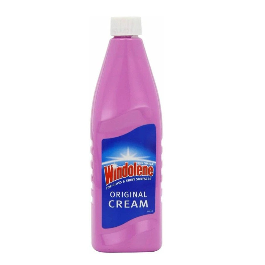 Windolene Original Cream Cleaner Pink 500ml 93189 | Non-Smear Formula | For Glass and Shiny Surfaces | Powerful Dirt and Grime Remover