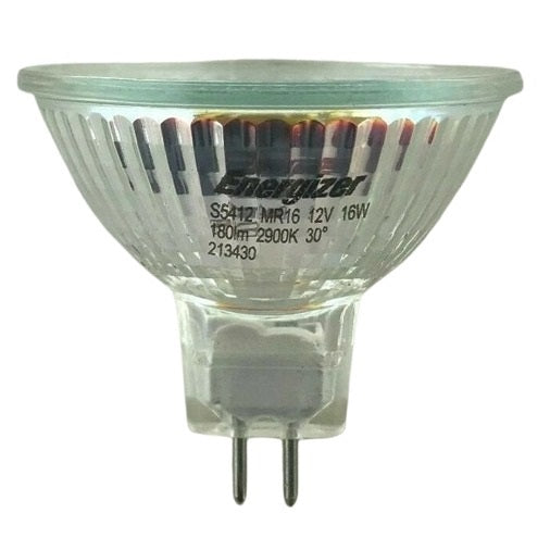 Energizer MR16 Dimmable Halogen Bulb Clear S5412 | 12V | 20W Equivalent | Warm White | 180 Lumens | GU5.3 Base | Lasts 4 Years | Bulb Life - 4000Hrs | Colour Temperature - 2900 Kelvin | Switching Cycles 16000