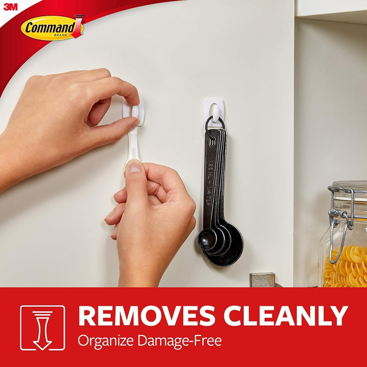 Command 3M Mini Hooks with Strips White Pack of 6 17006 | Damage-Free Hanging | Holds 225g | 6 Hooks and 8 Strips | For Home and Office Use | No Tools Required
