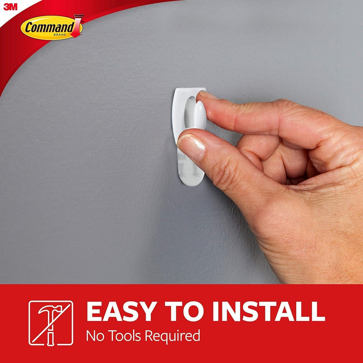 Command 3M Mini Hooks with Strips White Pack of 6 17006 | Damage-Free Hanging | Holds 225g | 6 Hooks and 8 Strips | For Home and Office Use | No Tools Required