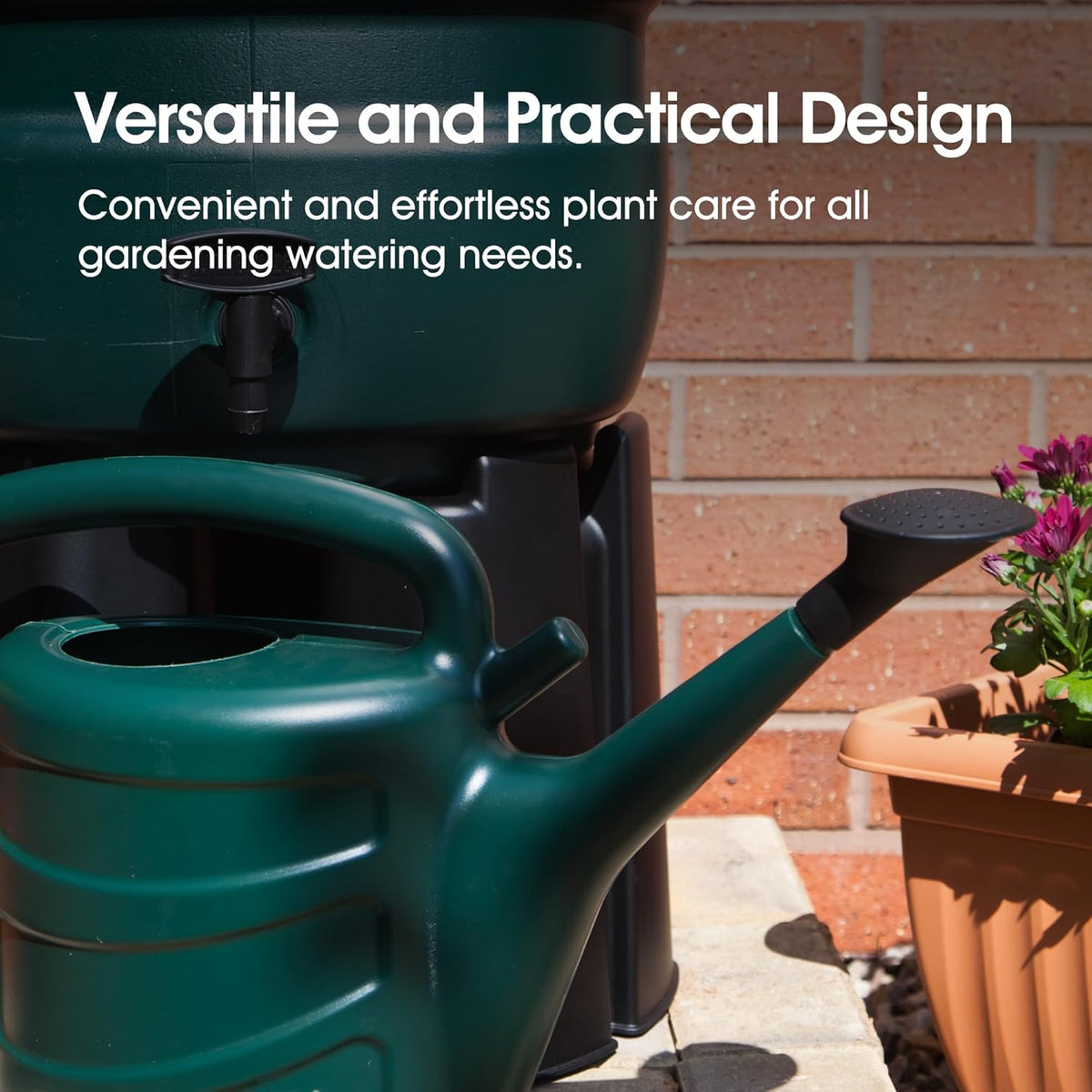 Whitefurze Plastic Garden Watering Can with Detachable Rose Green 7Ltr G28WC07G | Durable and Lightweight Material | Versatile Watering Can | Easy-Grip Handle | Ideal for Indoor and Outdoor Plant Watering