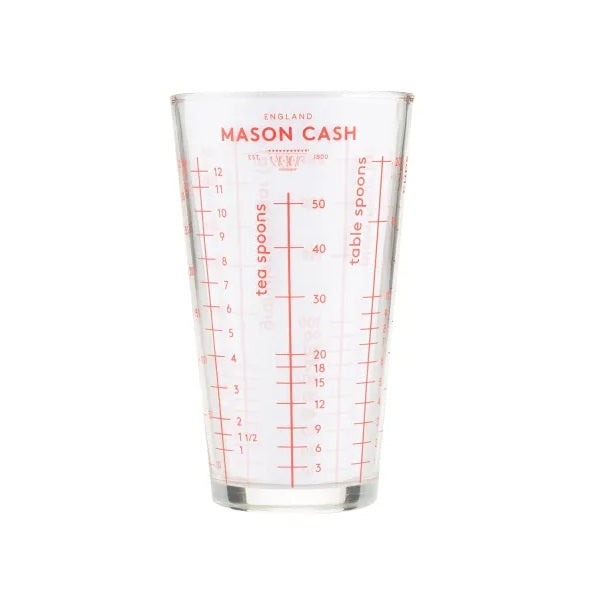 Mason Cash Glass Measuring Jug with Markings Clear 350ml 218.491 | Multi-Scale Measurements | Durable Glass | Ideal for Baking and Cooking