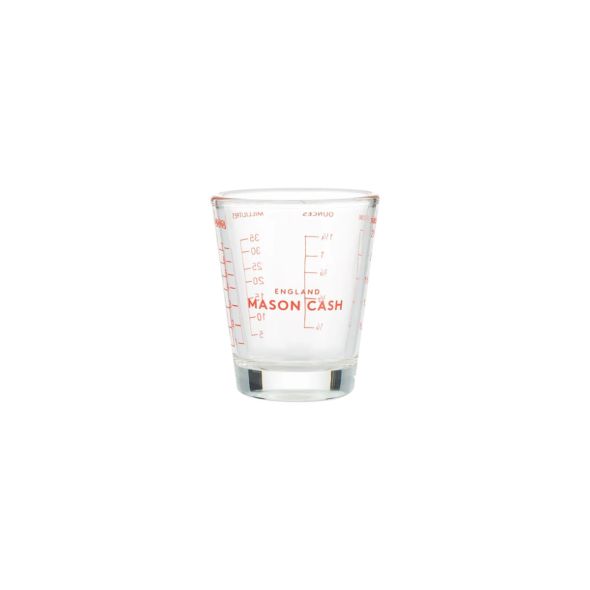 Mason Cash Glass Measuring Jug with Markings Clear 35ml 218.49 | Multi-Scale Measurements | Durable Glass | Ideal for Baking and Cooking