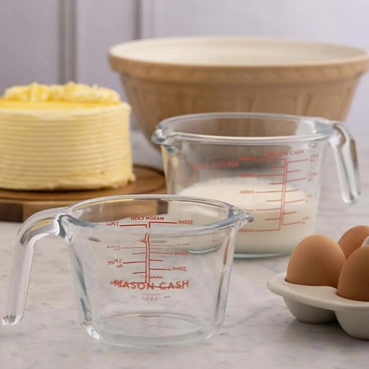 Mason Cash Classic Collection Measuring Jug Clear 0.5Ltr 2006.203 | Made from Borosilicate Glass | Dishwasher Safe | Microwave Safe