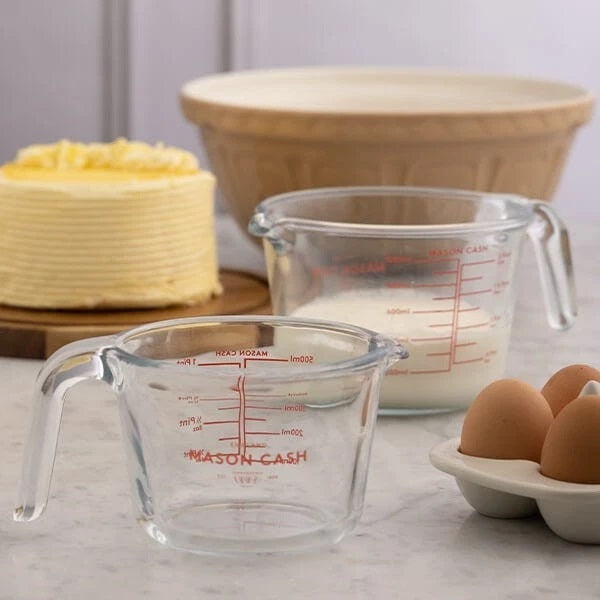 Mason Cash Classic Collection Measuring Jug Clear 1Ltr 2006.204 | Made from Borosilicate Glass | Dishwasher Safe | Microwave Safe