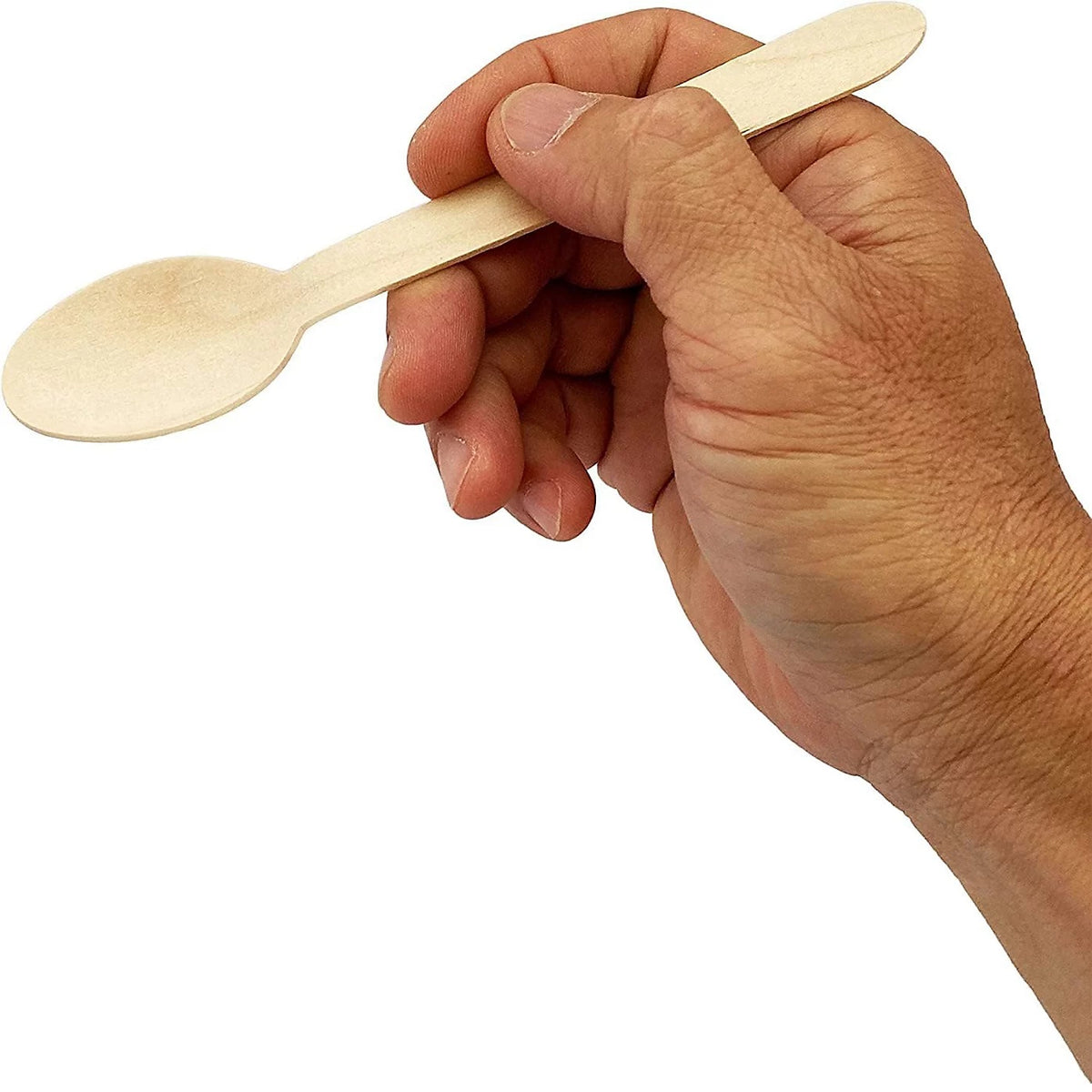 DID Wooden Spoons Natural Pack of 100 EF9903 | Eco-Friendly Disposable Cutlery | 100 Percent Compostable and Biodegradable | Plastic-Free Alternative | Ideal for Parties-Picnics and Catering