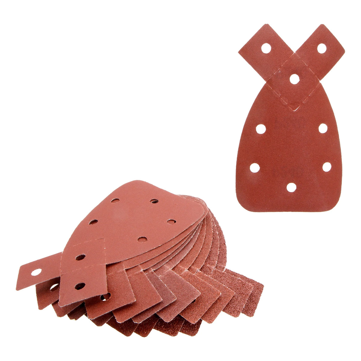 Rolson Mouse Sanding Pads Brown Pack of 10 24501 | Mixed Grits 40 to 240 | Hook and Loop Fastening | Aluminium Oxide Sandpaper | Ideal for Wood-Metal and Plastic