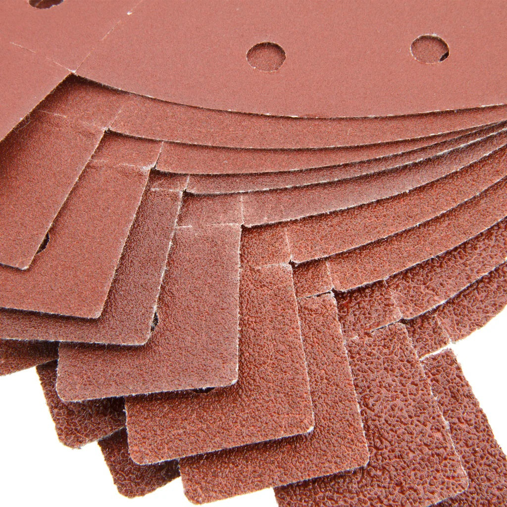 Rolson Mouse Sanding Pads Brown Pack of 10 24501 | Mixed Grits 40 to 240 | Hook and Loop Fastening | Aluminium Oxide Sandpaper | Ideal for Wood-Metal and Plastic