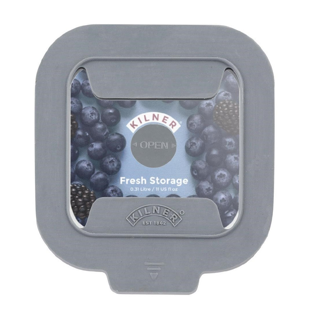 Kilner Square Fresh Storage Container Clear 0.31Ltr H5.5cm x W12.4cm x D11.4cm 25.095 | Freezer Safe | Dishwasher Safe | Oven Safe | Microwave Safe | Perfect for Fresh Snacks - Sauces and Dips