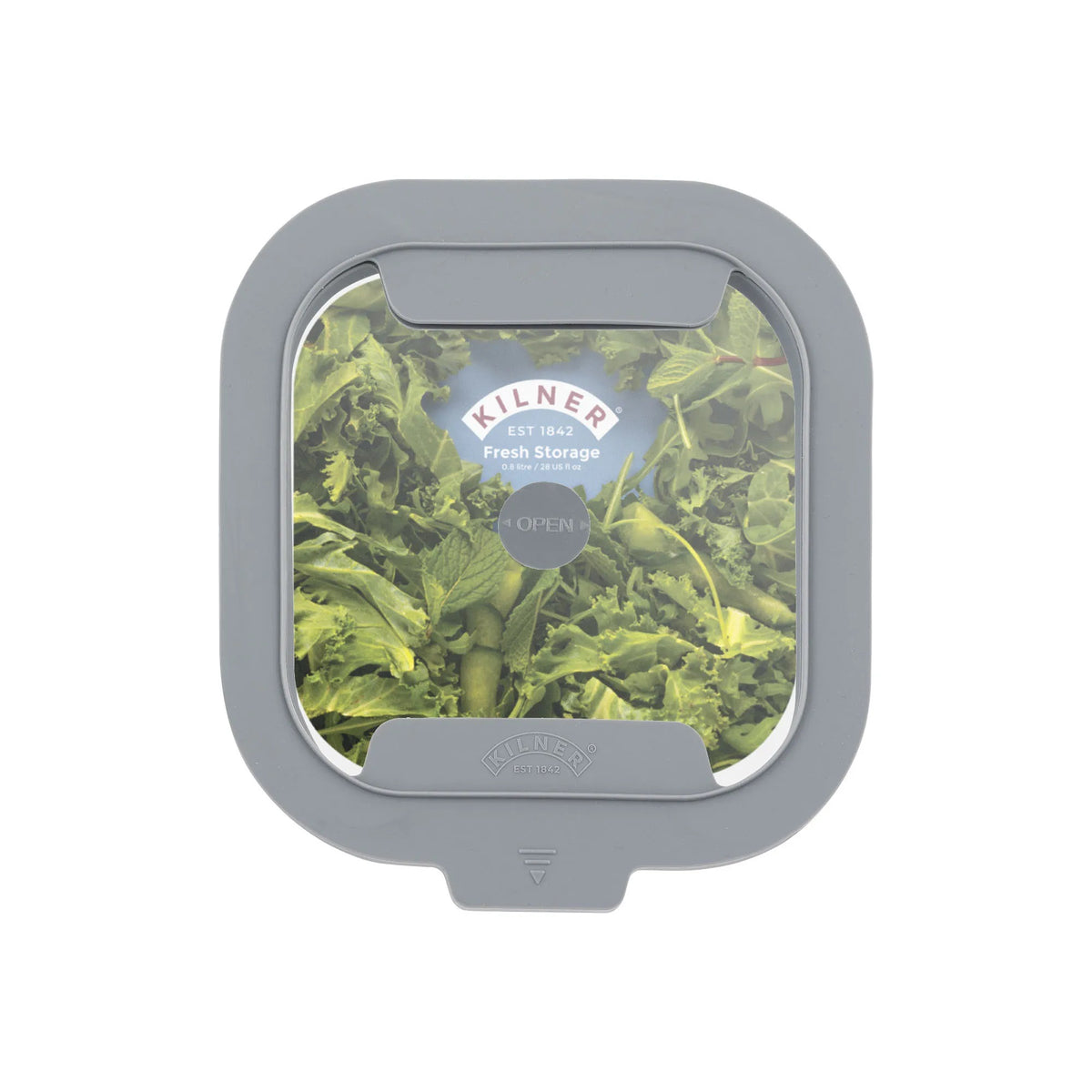 Kilner Square Fresh Storage Container Clear 0.8Ltr H6.5cm x W16.2cm x D15.2cm 25.097 | Freezer Safe | Dishwasher Safe | Oven Safe | Microwave Safe | Perfect for Fresh Snacks and Hot or Cold Snacks