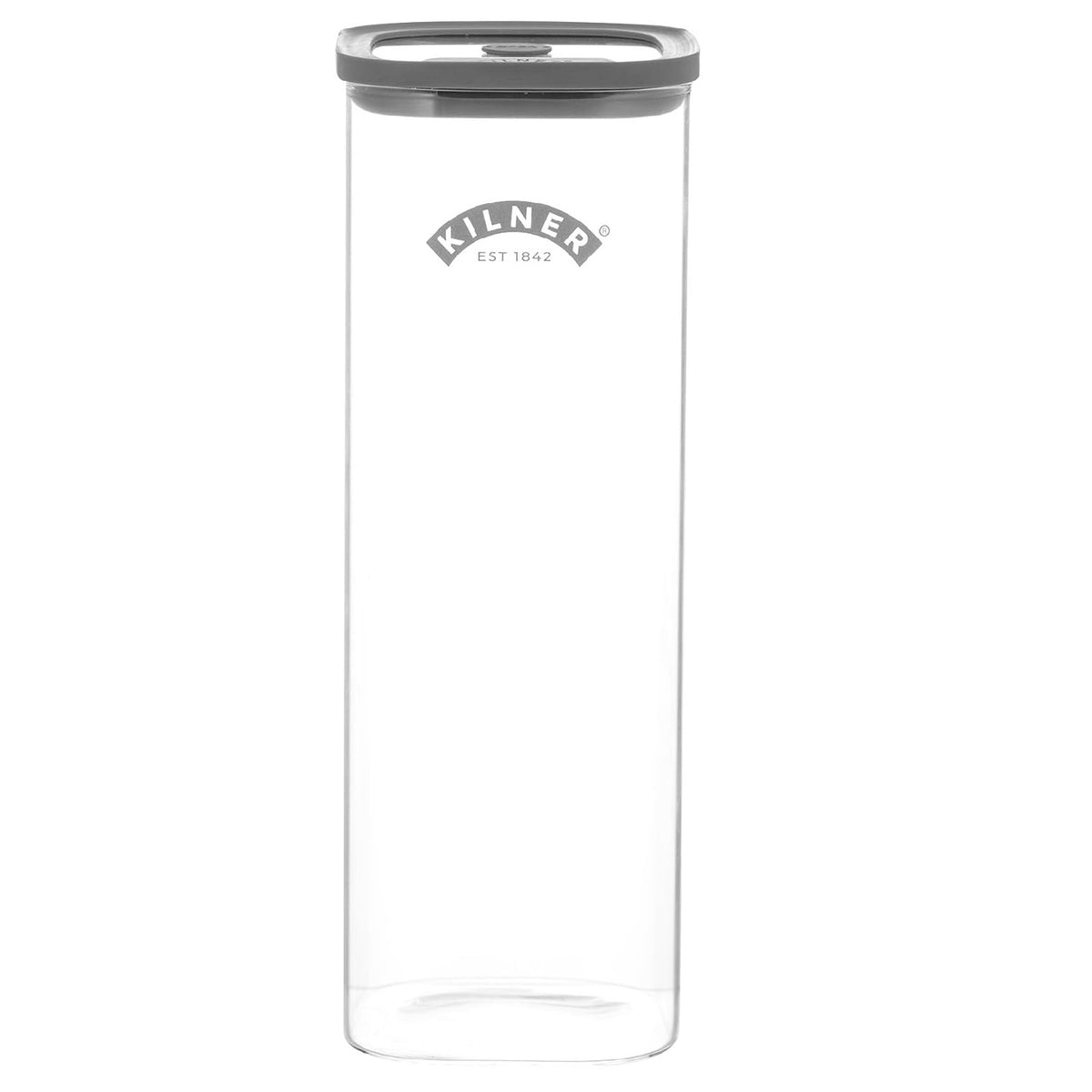 Kilner Square Fresh Storage Jar Clear 2Ltr H28.8cm x W10.4cm x L10.4cm 25.103 | Durable Glass | Reuse | Refill | Recycle | Made to Last | Glass is Best