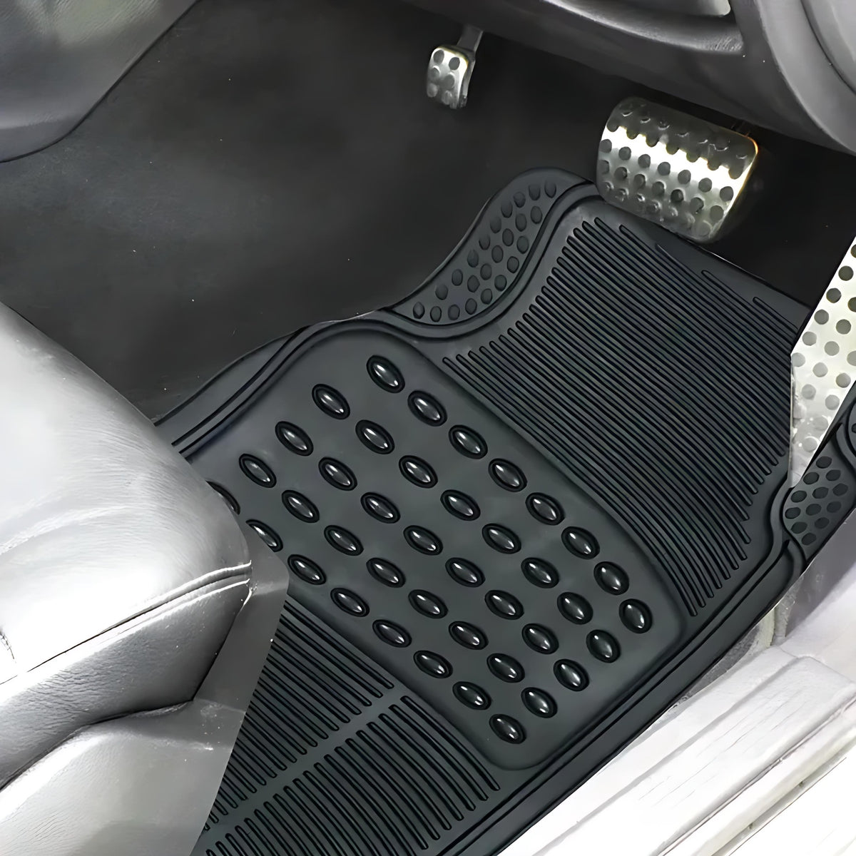 Montoya Premium Heavy Duty PVC Car Mat Set Black Pack of 4 MTCM010 | Ideal for Right and Left Hand Drive Vehicles | Tough and Durable Universal Car Mat Set | Protects your Vehicle from Wear and Tear | Slip Resistance with Non-Slip Backing | Can be Cut to