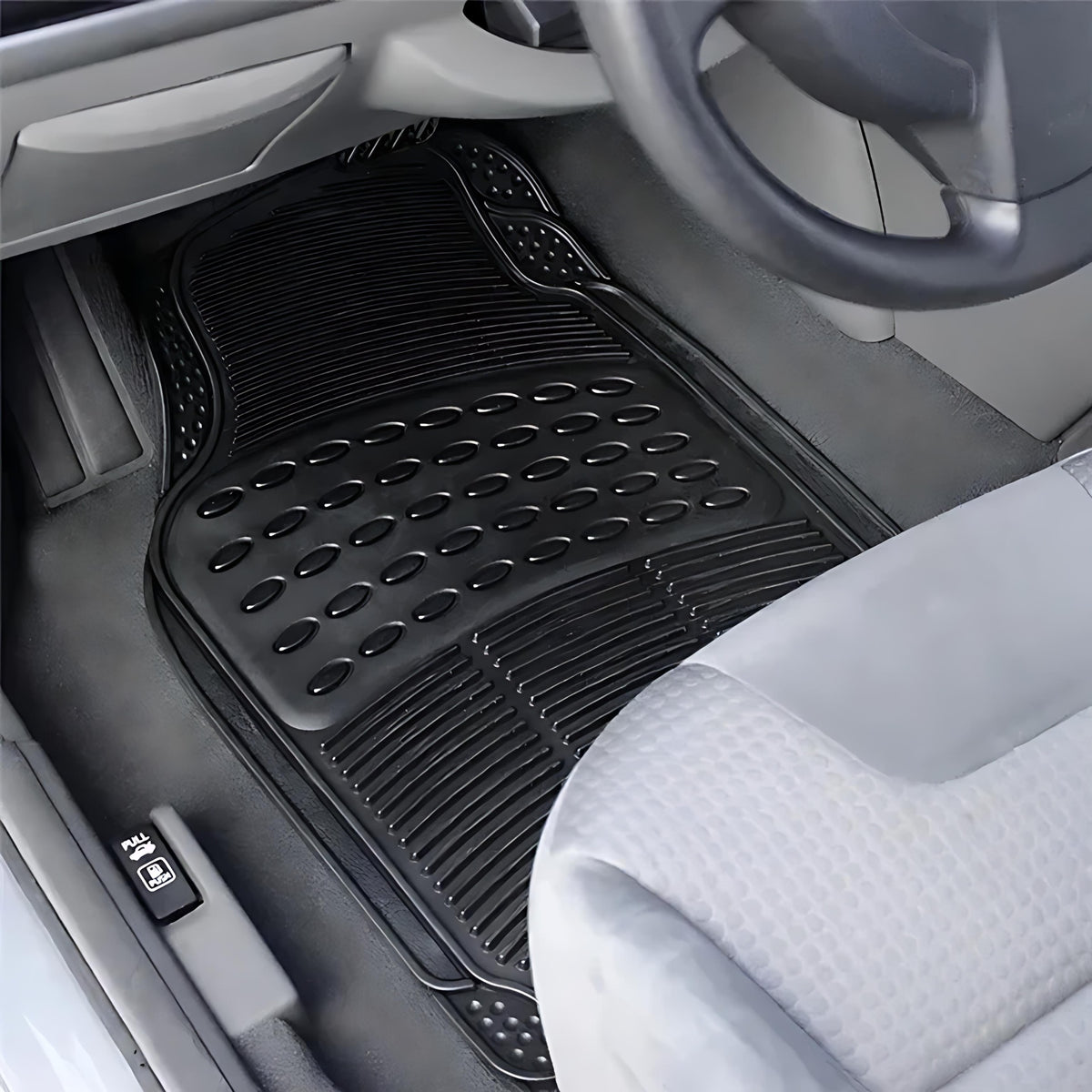 Montoya Premium Heavy Duty PVC Car Mat Set Black Pack of 4 MTCM010 | Ideal for Right and Left Hand Drive Vehicles | Tough and Durable Universal Car Mat Set | Protects your Vehicle from Wear and Tear | Slip Resistance with Non-Slip Backing | Can be Cut to