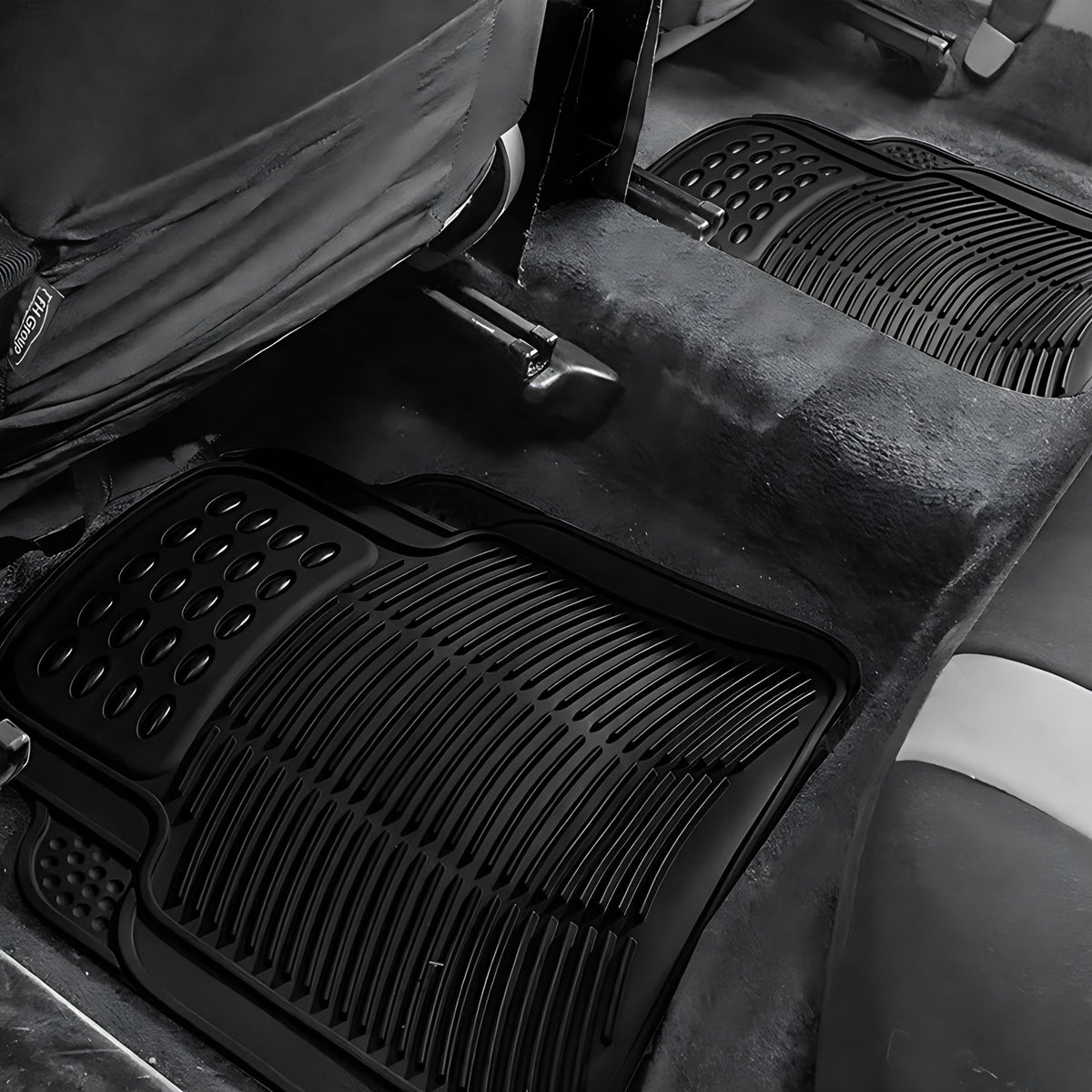 Montoya Premium Heavy Duty PVC Car Mat Set Black Pack of 4 MTCM010 | Ideal for Right and Left Hand Drive Vehicles | Tough and Durable Universal Car Mat Set | Protects your Vehicle from Wear and Tear | Slip Resistance with Non-Slip Backing | Can be Cut to