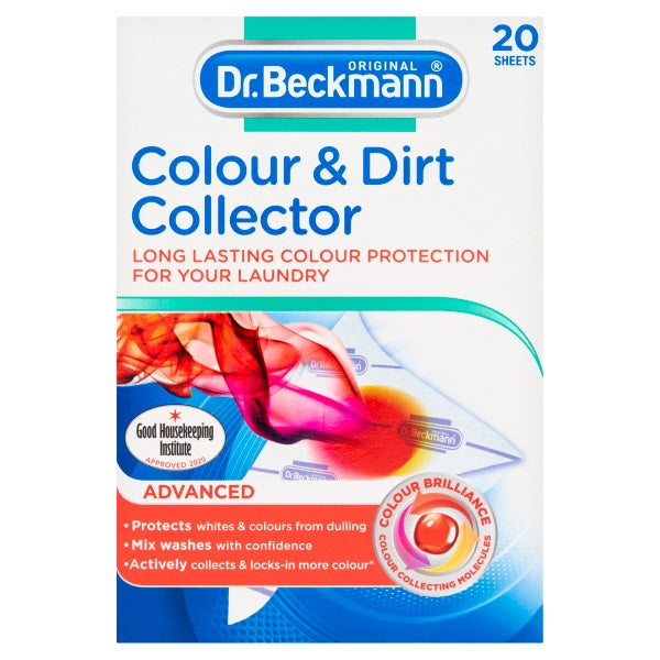 Dr. Beckmann Colour and Dirt Collector White 20 Sheets 7524 | Long Lasting Colour Protection For Your Laundry | Protects Whites and Colours From Dulling | Mix Washes with Confidence | Actively Collects and Locks-in More Colour
