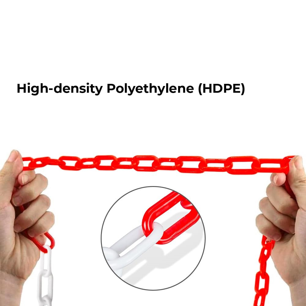 Blackspur Parking Barrier Chain Red and White 5Mtr PB050 | High Visibility Plastic Safety Chain | For Worksites-Parking Areas-Events and Emergencies | Durable and Lightweight | Used for Emergencies-Construction Areas and Sporting Events