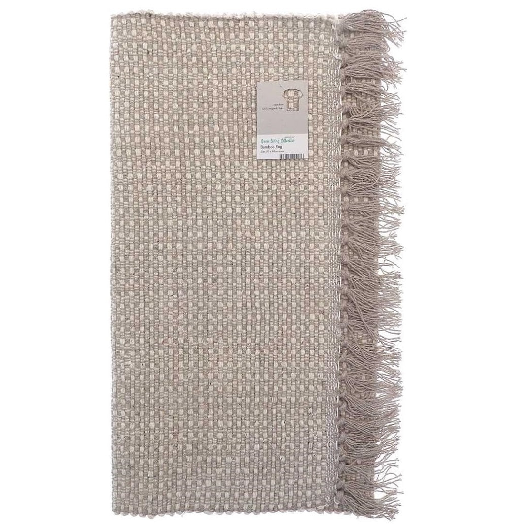 Country Club Bamboo Design Rug Assorted 50cm x 80cm Pack of 1 RUG194283 | Made from the Equivalent of 11 Items of Clothing | 59 Percent Cotton | 41 Percent Polyester | Made from 50 Percent Recycled Fabrics