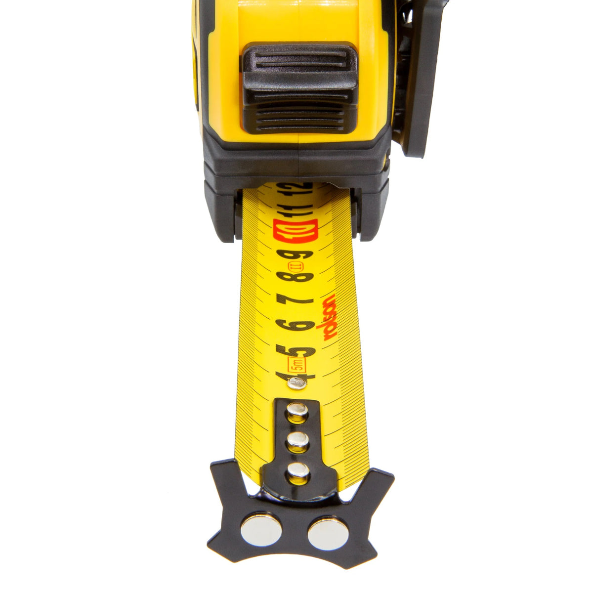 Rolson Pro-Tape Tape Measure Yellow and Black 5Mtr 50555 | 32mm Blade Width | With Release Button | Metal Belt Clip and Carry Strap