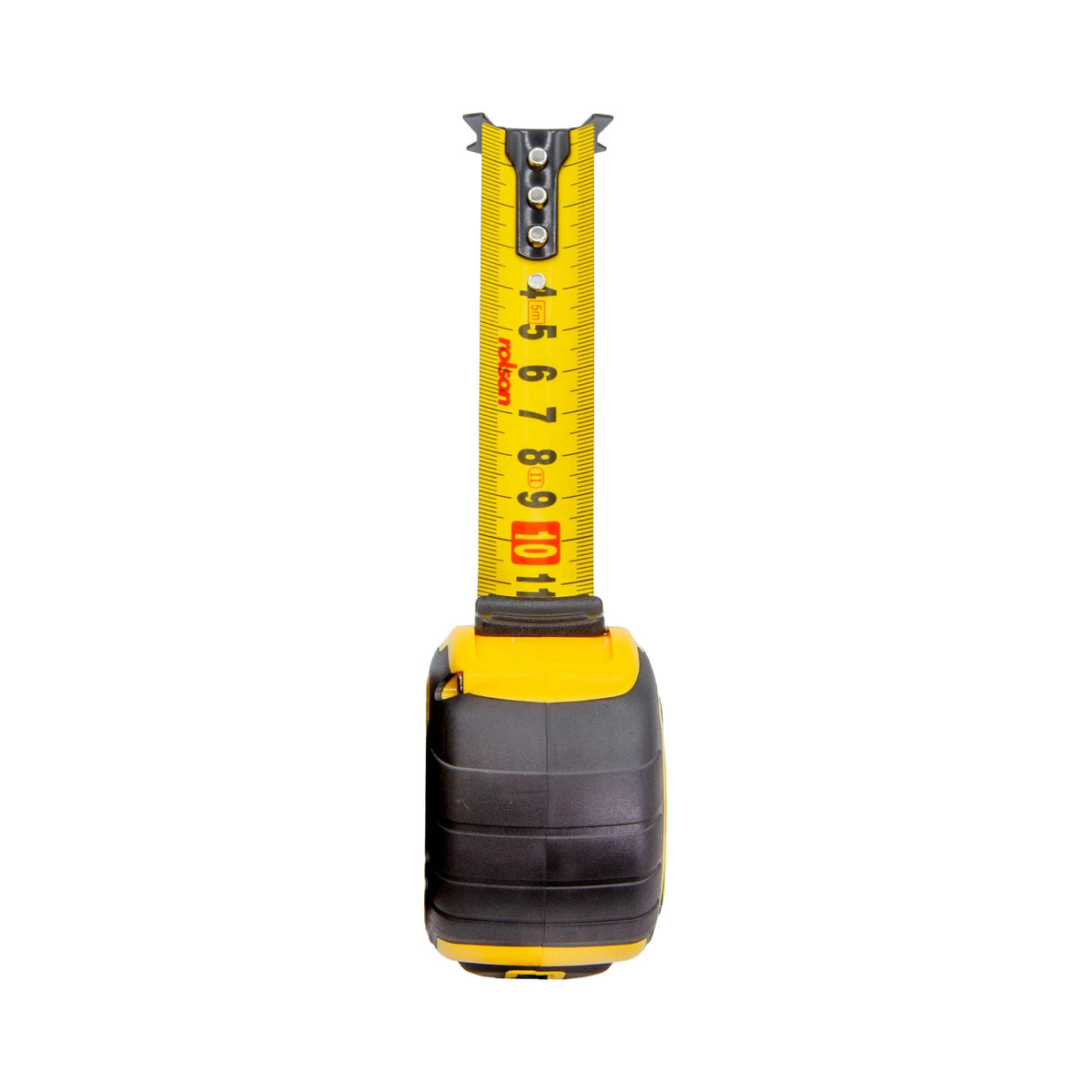 Rolson Pro-Tape Tape Measure Yellow and Black 5Mtr 50555 | 32mm Blade Width | With Release Button | Metal Belt Clip and Carry Strap