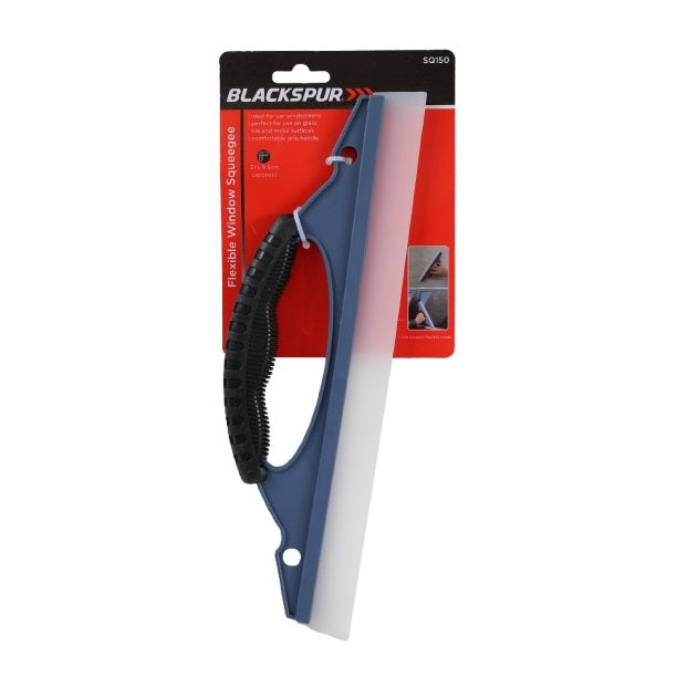 Blackspur Flexible Window Squeegee Multicoloured 31cm x 9.5cm SQ150 | Non-Scratch Flexible Blade | Comfortable Grip Handle | Ideal for Car Windscreens | Perfect for Glass-Tile and Metal Surfaces