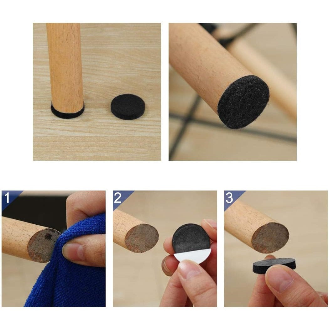Securit Self Adhesive Round Felt Pads Black 13mm x 3mm Pack of 24 S5400 | Furniture Floor Protector Pads | Prevents Scratches and Reduces Noise | For Chairs-Tables and Home Surfaces