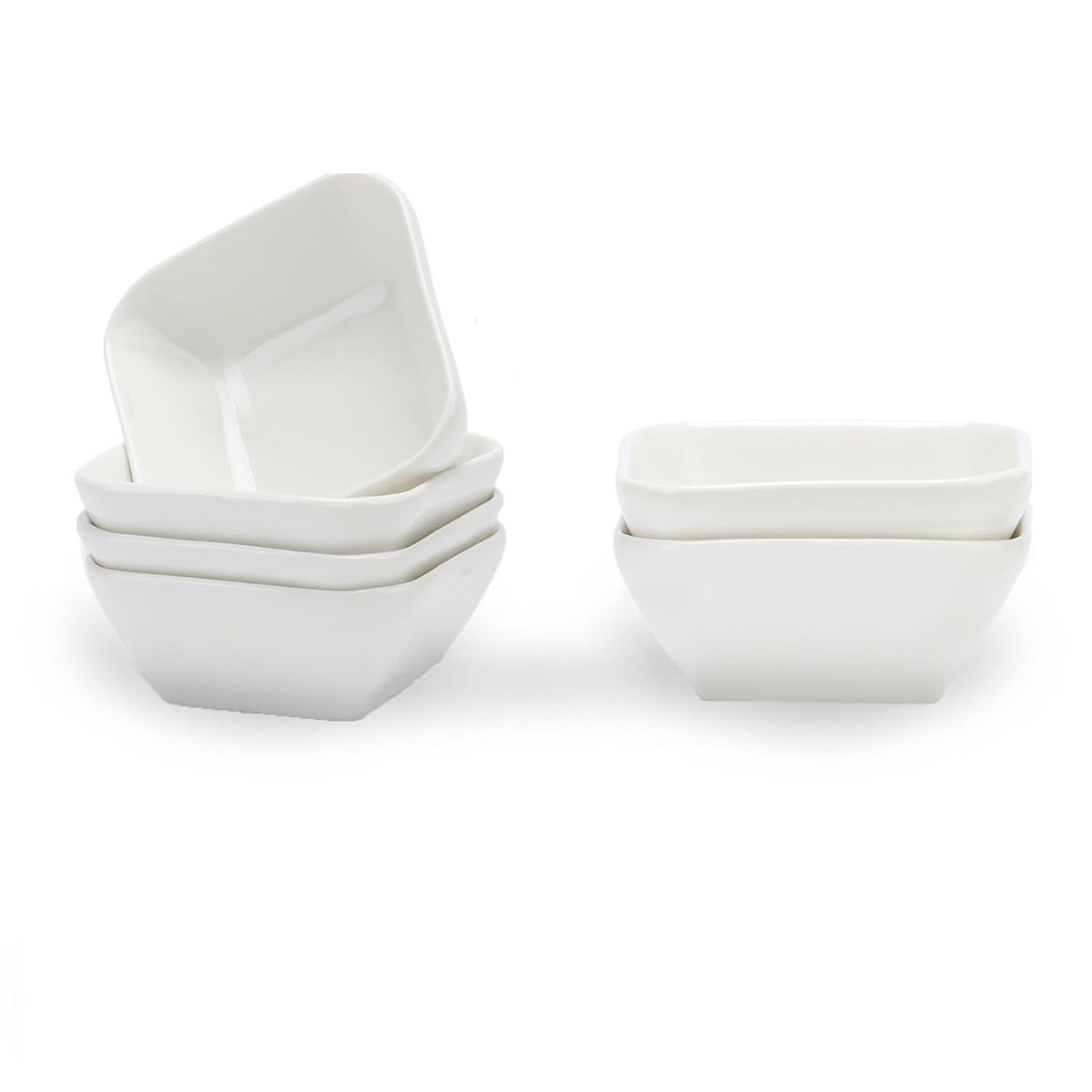 Excellent Houseware Porcelain Snack and Serving Bowl White 8.5cm x 8.5cm x 3cm Set of 6 798000240