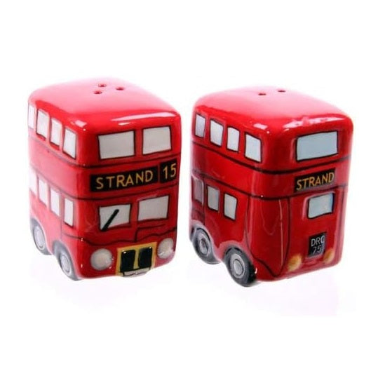 Puckator London Routemaster Bus Bus Salt and Pepper Shaker Red 7cm x 5.5cm x 4.5cm LON20 | Double Decker Bus Design | British Souvenir Kitchen Tableware Gift