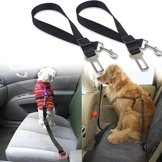Ashley Pet Seat Belt Black L53.5-89cm x W2.5cm PT145 | For Any Breed of Dog | Adjustable Dog Car Safety Harness | Strong-Reliable | Not Easy to Break
