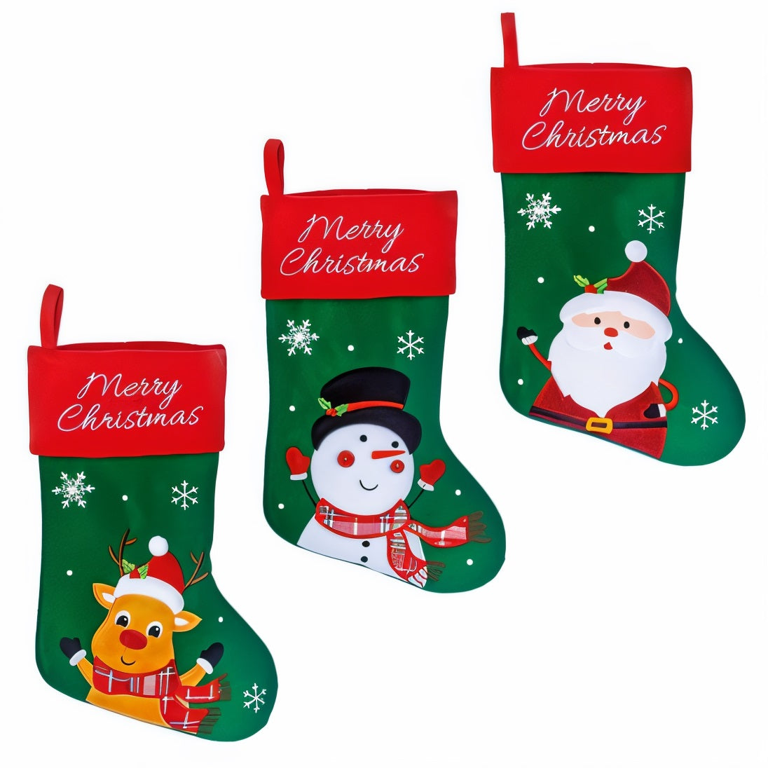 Premier Green-Red Xmas Character Stocking Assorted 41cm PL231861