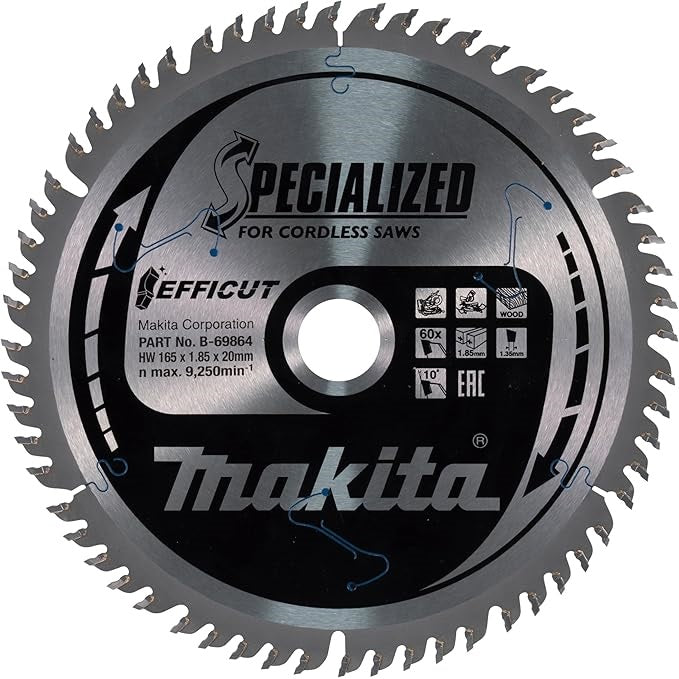 Makita Efficut TCT Saw Blade Silver 165mm x 20mm B-69864