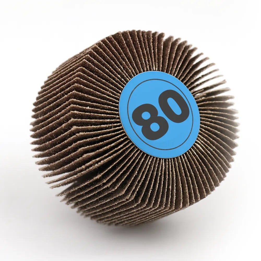 Dekton Flap Wheel Silver 50mm x 20mm DT60903 | 80 Grit | Extra Coarse | Aluminium Oxide | With 6mm Shank | For Precision Deburring-Rust-Paint and Varnish Removal | For Wood-Metal and Non-Metallic Surface Preparation | 15200 RPM Maximum Speed