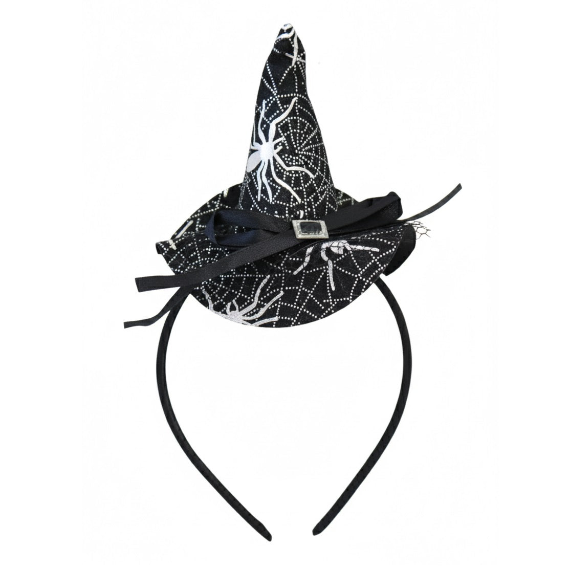 Henbrandt Mini Witch Headband with Cobweb Design Hat Black V08356