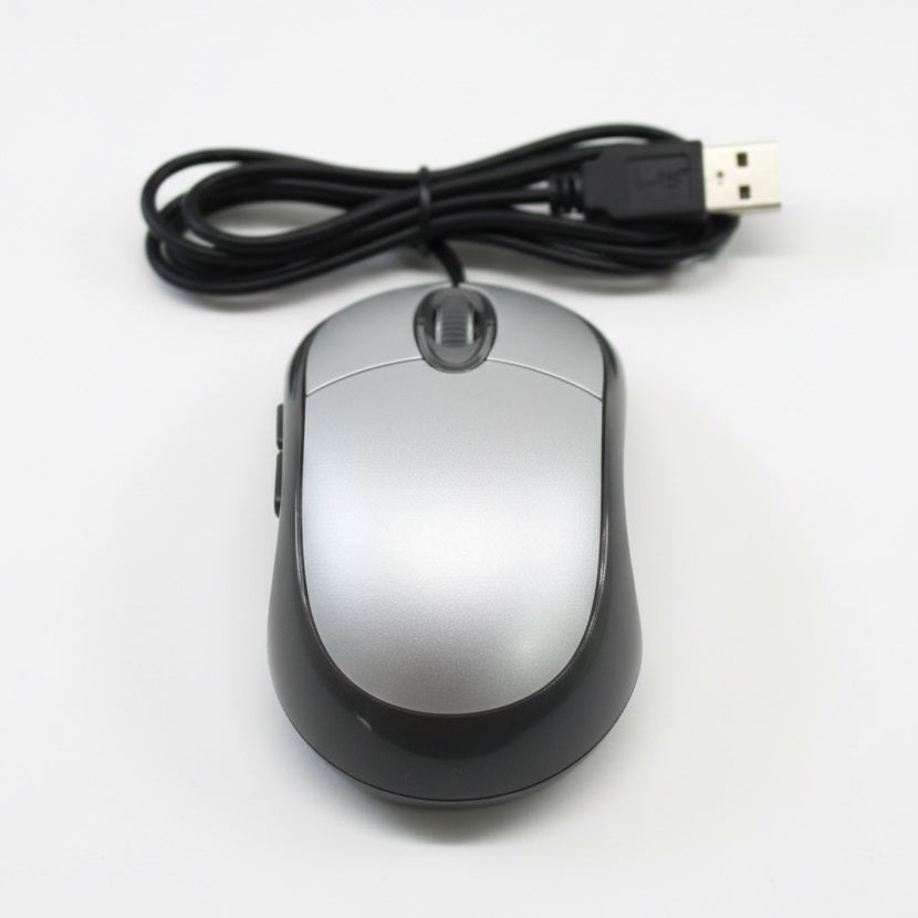 Kingavon USB Optical Mouse Grey 1.2Mtr USB110 | Smooth and Precise | USB Connected | 3 Button Optical Mouse