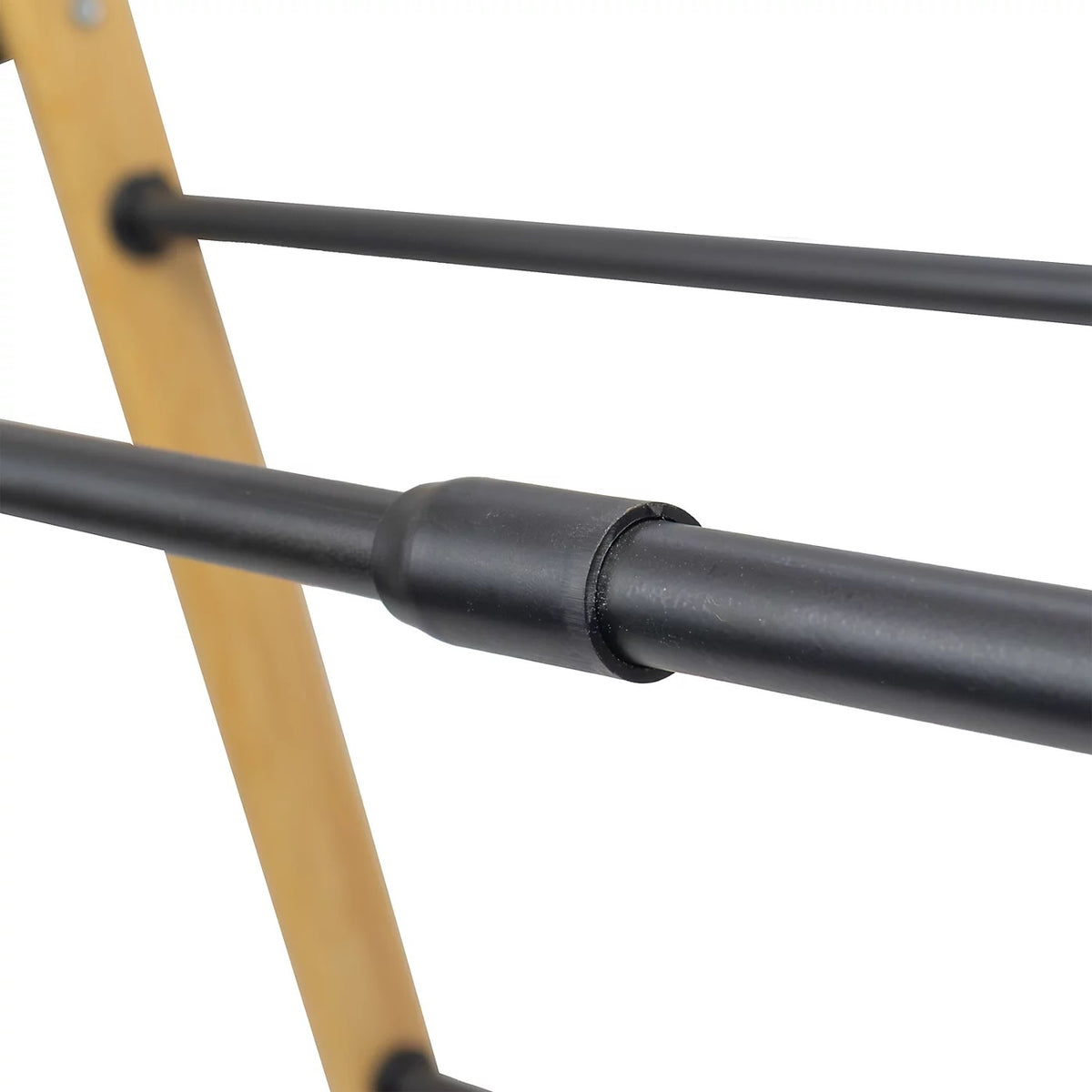 JVL Bamboo Extendable 4 Tier Clothes Drying Rack Brown and Black 11-075 | Compact Foldable Airer | With 6Mtr Drying Space | Holds 4Kg | Adjustable Concertina Ladder Design | For Indoor and Outdoor Use | Durable and Lightweight | Telescopic Mechanism