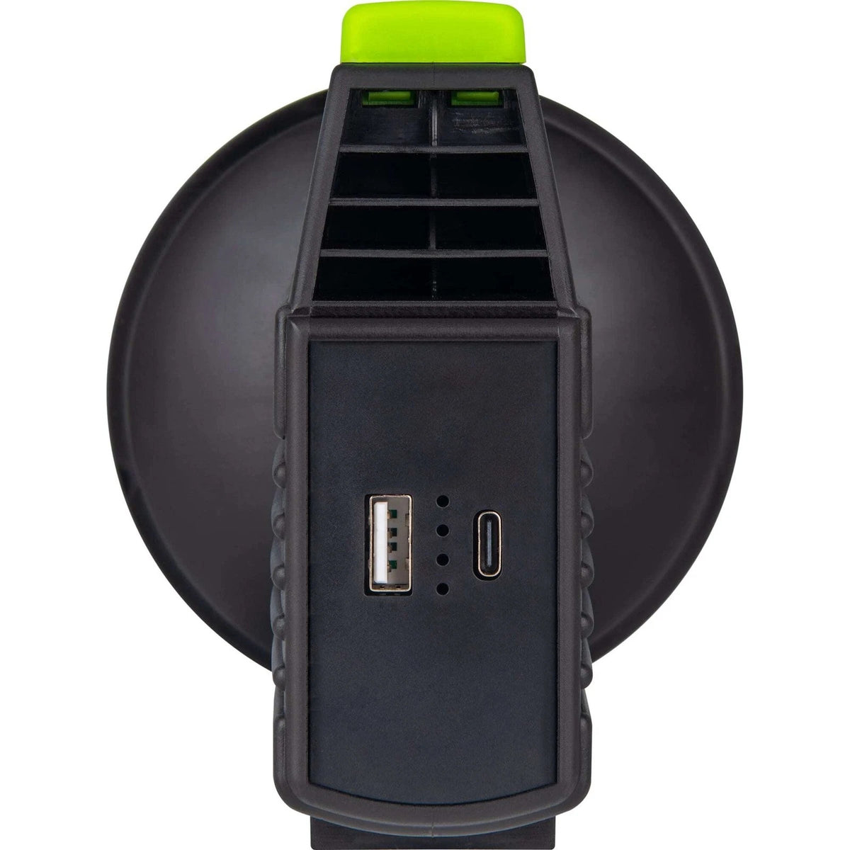 Luceco LED Rechargeable Traditional Spotlight Torch with Power Bank Black and Green LILSP20G65-01 | Output-5W | 200 Lumens | 6500K Cool White | USB Charging |Long Battery Life | Ideal for Site-Professional and Automotive Use | Modes - High-Low-Off