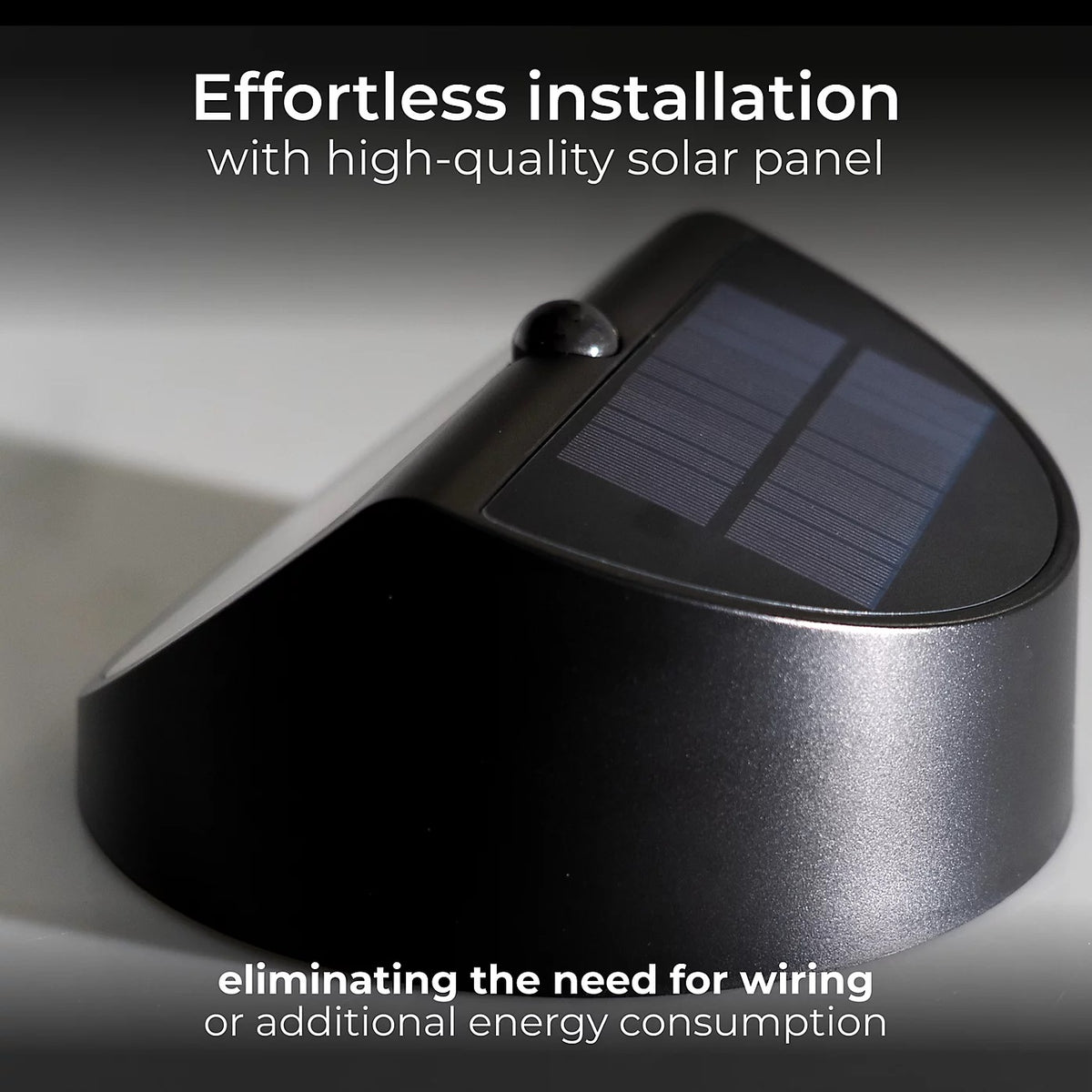 Luceco Carina Round Solar Decorative Wall Light with PIR Motion Sensor Black LEXSBH50B40 | 5W LED Bulkhead | 4000K Neutral White| IP54 Waterproof | 3 Lighting Modes Including DusK Till Dawn| 500 Luminaire Lumens | No Wiring Needed | Ideal for Outdoor