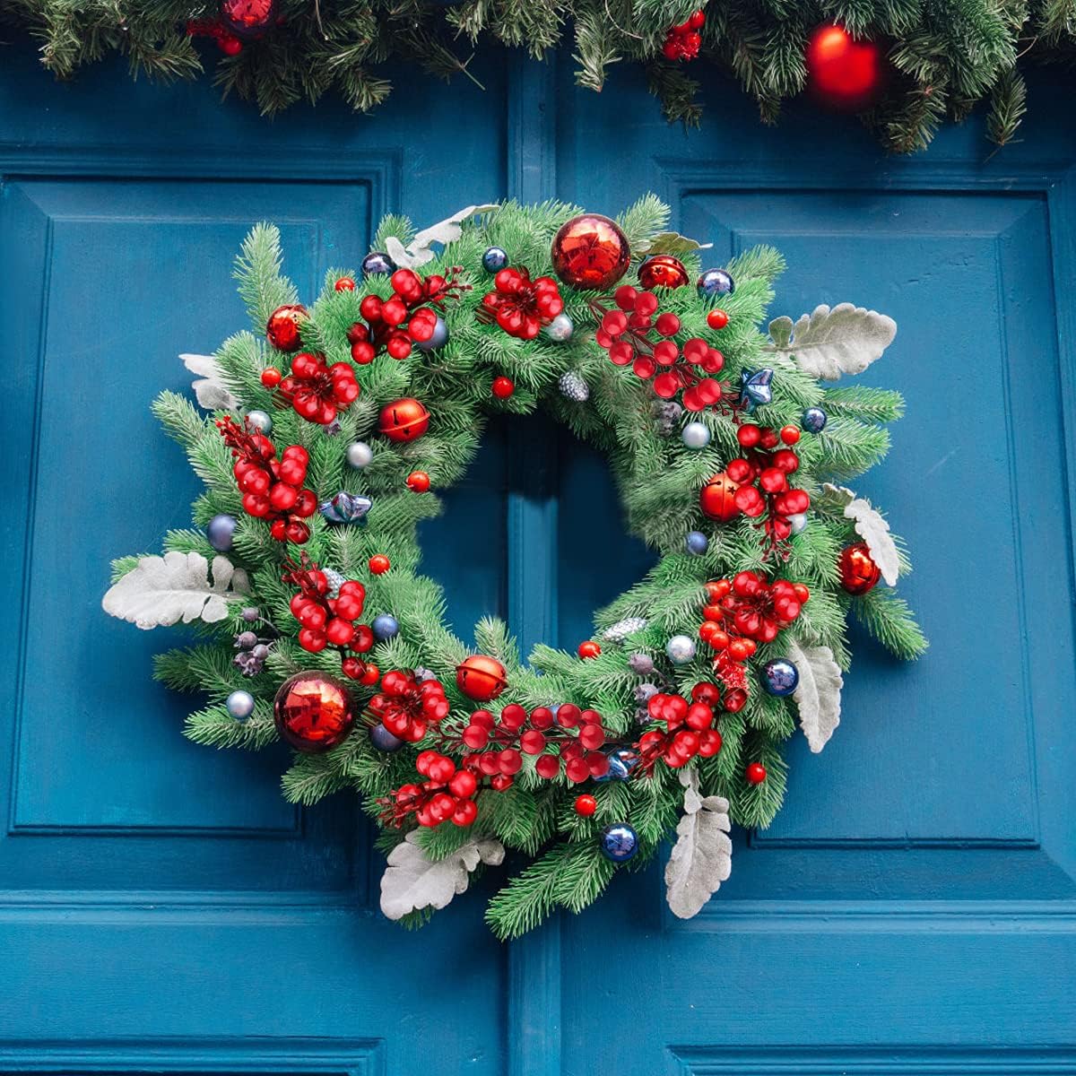 Davies Products Artificial Berry Holly Pick Red 60528 | Christmas Decoration Pick with Leaves | For Crafts-Wreaths and Floral Arrangements
