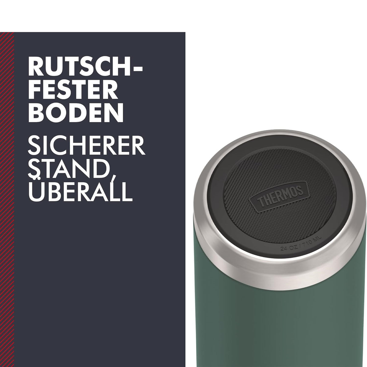 Thermos Icon Series Flip Lid Bottle Rock Cap Green 710ml 217424 | Vacuum Insulated Stainless Steel Flask | Keeps Drinks Cold for 24Hrs | Durable Leak-Proof Travel Water Bottle | Dishwasher Safe | Flip-up Straw | Non-slip Base | Easy Carry Handle